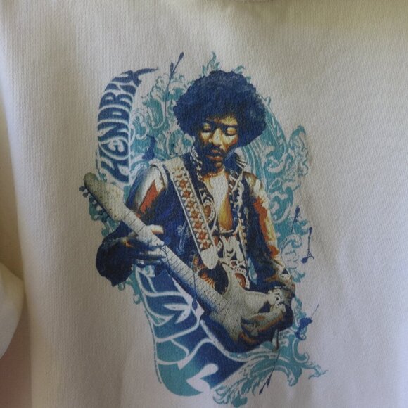 ODM Jimmy Hendrix hoodie size L cream color, very good condition, cotton ,poly - Picture 2 of 8